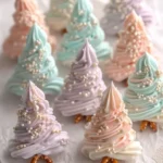 Pastel Chocolate Pretzel Christmas Trees