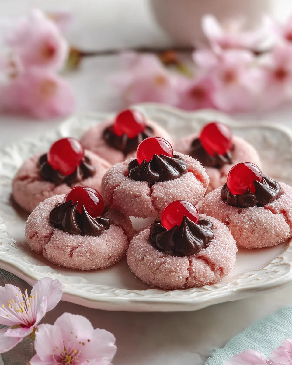 Cherry Blossom Cookies 🍒🌸 — A Sweet Bite of Nostalgia in Every Kiss