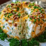 Pineapple & Green Onion Cheese Ball Wreath