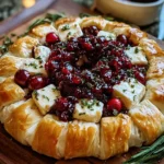 Brie Cheese and Cranberry Christmas Wreath