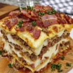 Parmesan Garlic Bacon Cheeseburger Lasagna