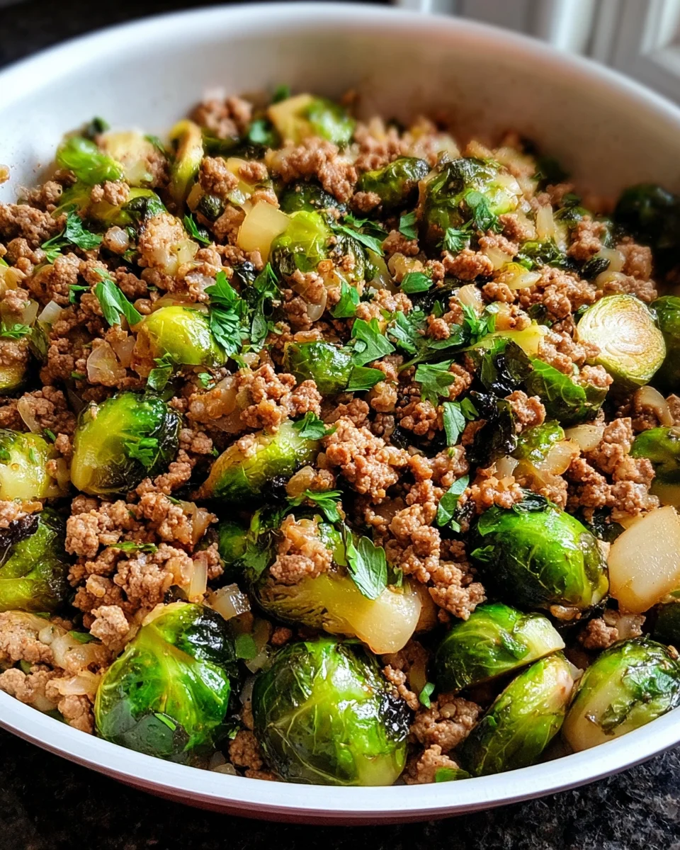 Brussels Sprouts Ground Turkey Skillet