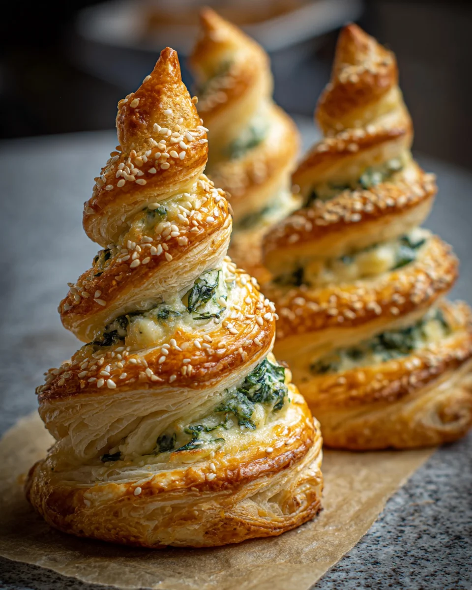 Spinach Puff Pastry Trees