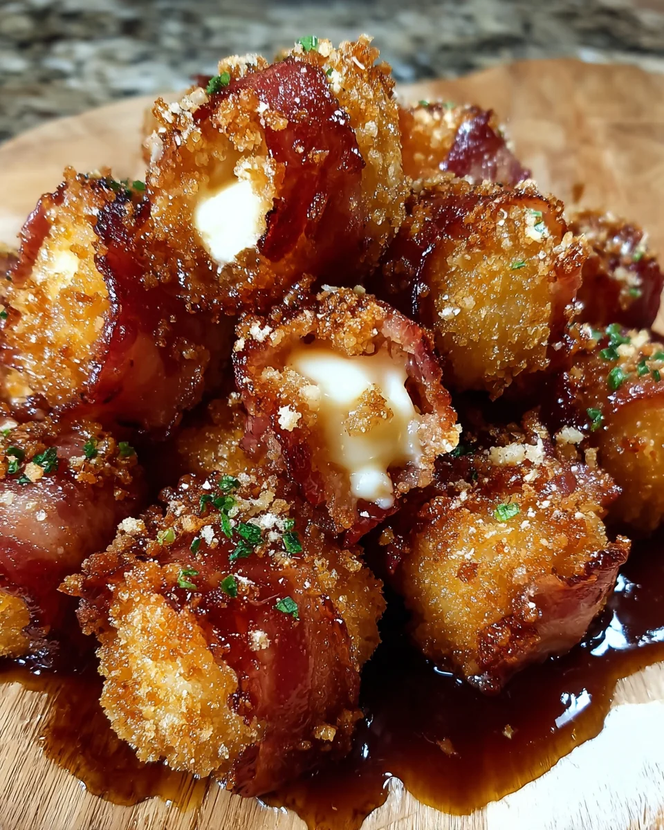 Crispy Bacon Mozzarella Poppers
