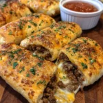 Garlic Butter Cheeseburger Stuffed Breadsticks: Juicy Bliss!