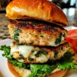 White Cheddar and Spinach Chicken Burgers