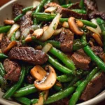 Black Pepper Beef, Mushroom & Green Bean Stir-Fry