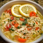 Greek-Inspired Lemon Chicken Orzo Soup