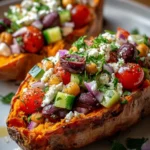 Mediterranean Stuffed Sweet Potatoes