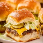 Delicious Big Mac Sliders served on a plate with toppings