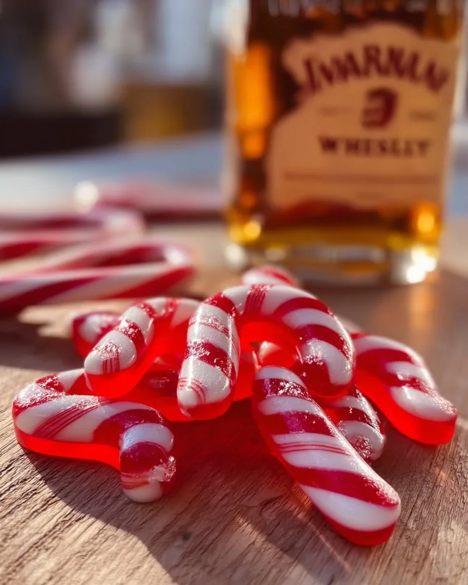 Candy Cane Fireball Gummies - festive gummies with a holiday flavor twist