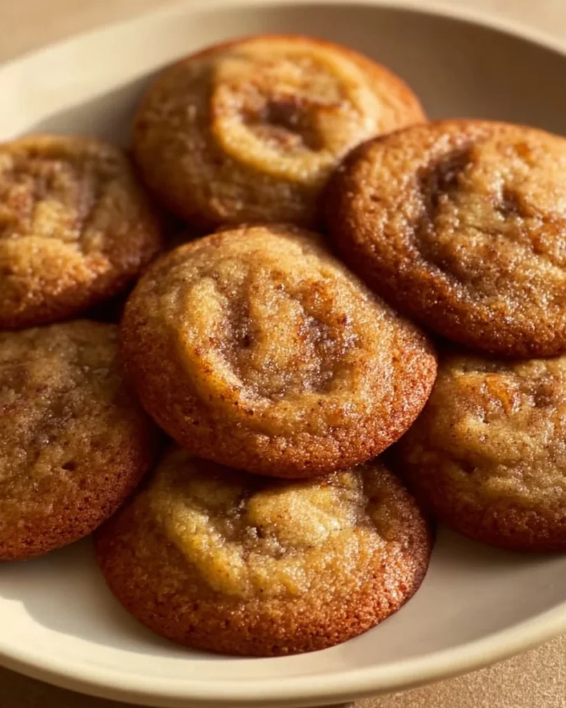 A plate of chewy banana bread cookies ready to be enjoyed