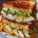 Chicken Avocado Melt Sandwich with fresh ingredients on toasted bread