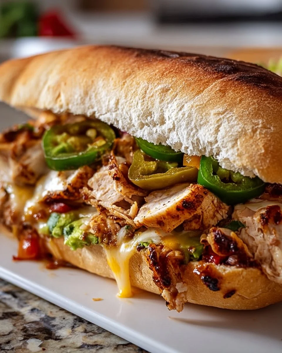 Delicious Chicken Torta sandwich served with fresh vegetables and zesty sauce