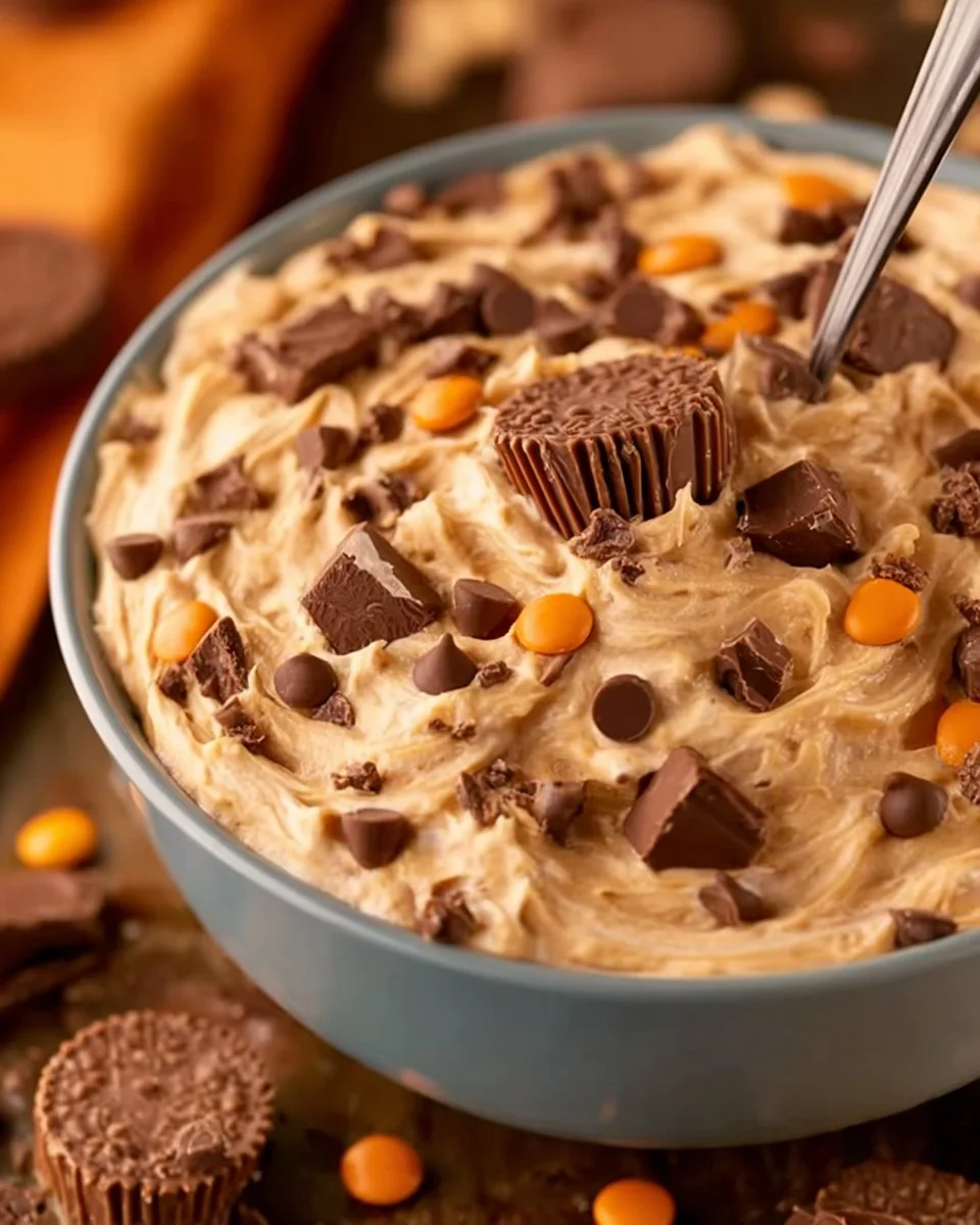 Delicious Reese's Peanut Butter Fluff spread with creamy texture and chocolate drizzle