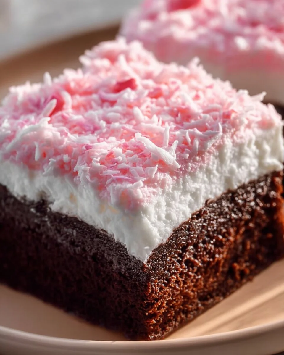 Snow Ball Brownies topped with powdered sugar on a white plate