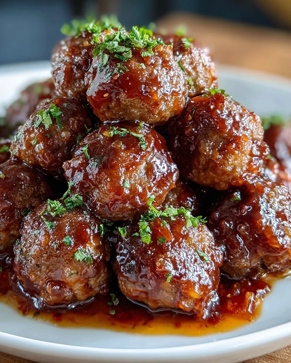 Sweet and Sour Crock Pot Meatballs served in a bowl with a side of vegetables