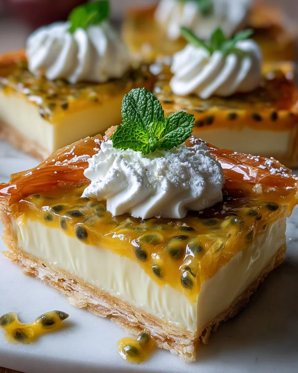 Tangy Passionfruit Curd Tart topped with fresh fruit