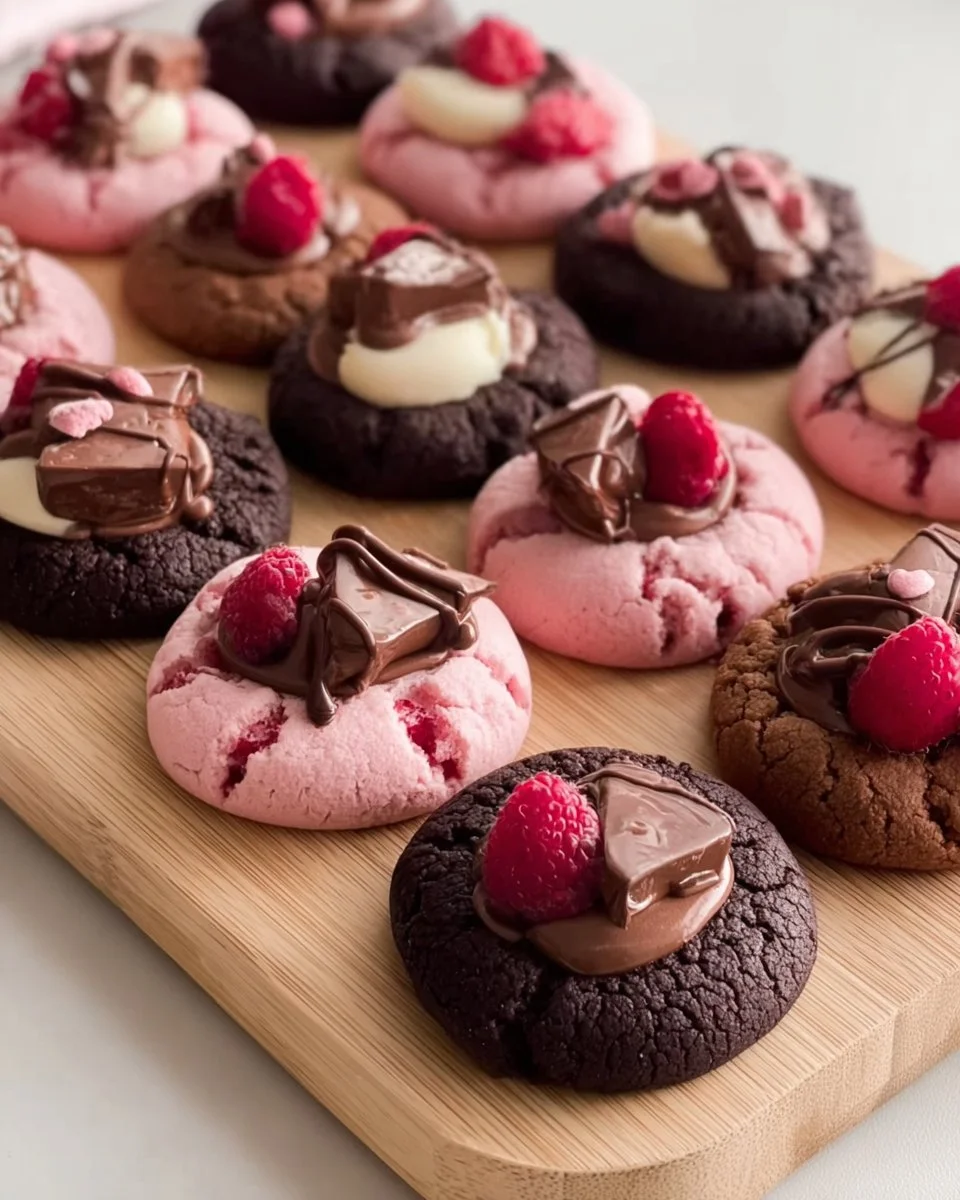 Valentine ganache cookies topped with rich chocolate ganache