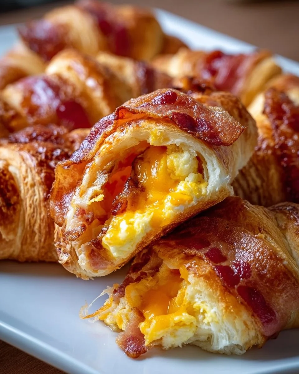 Bacon egg cheese rolls made with crescent dough