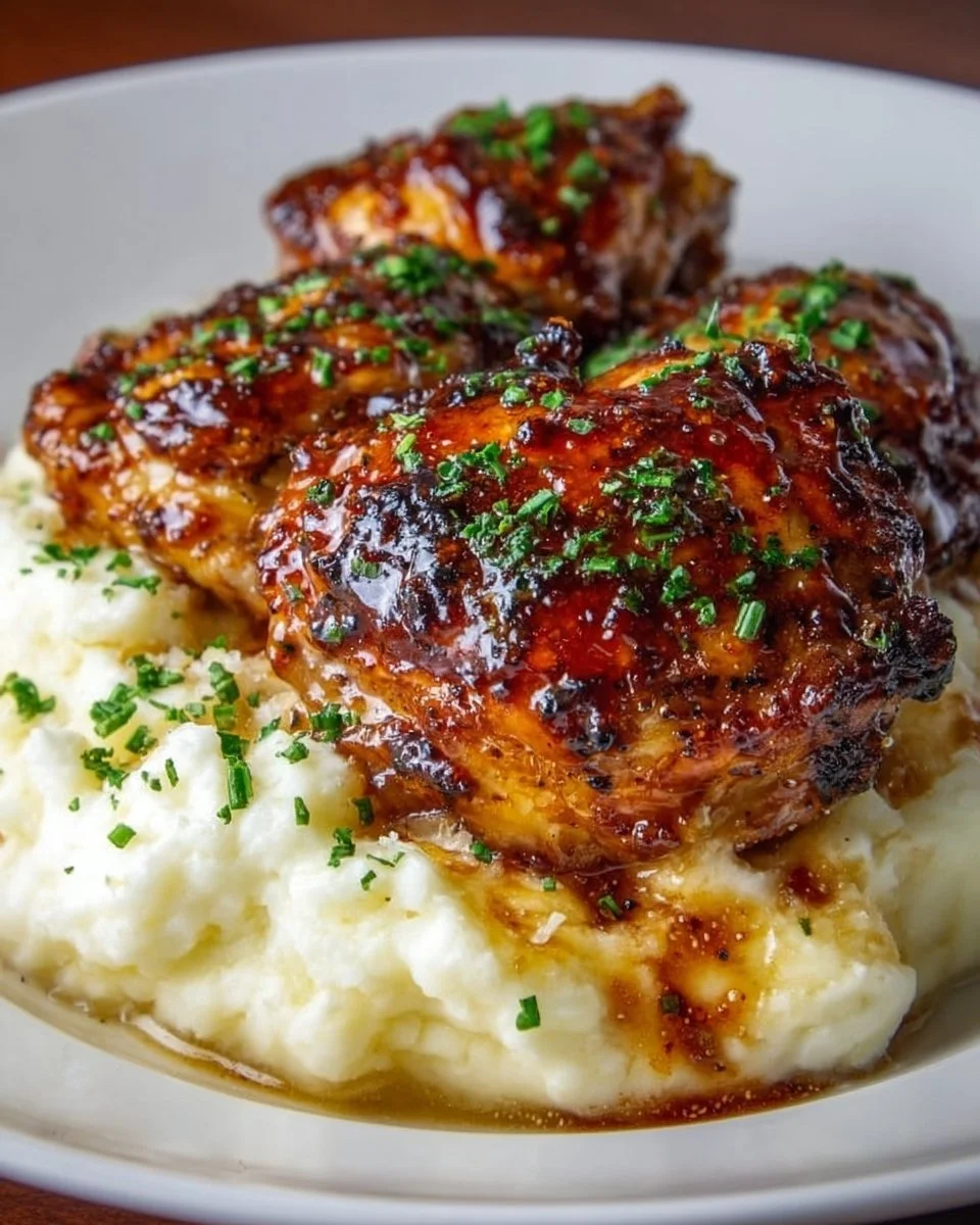 Delicious Chipotle Honey Chicken Thighs with Smoked Gouda Mashed Potatoes