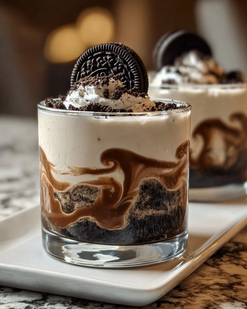 Delicious Cookies & Cream White Russian cocktail served in a glass