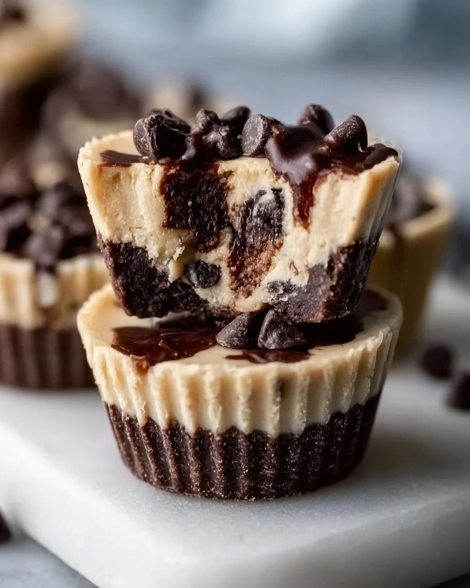Dairy-free yogurt protein cookie dough cups served on a plate