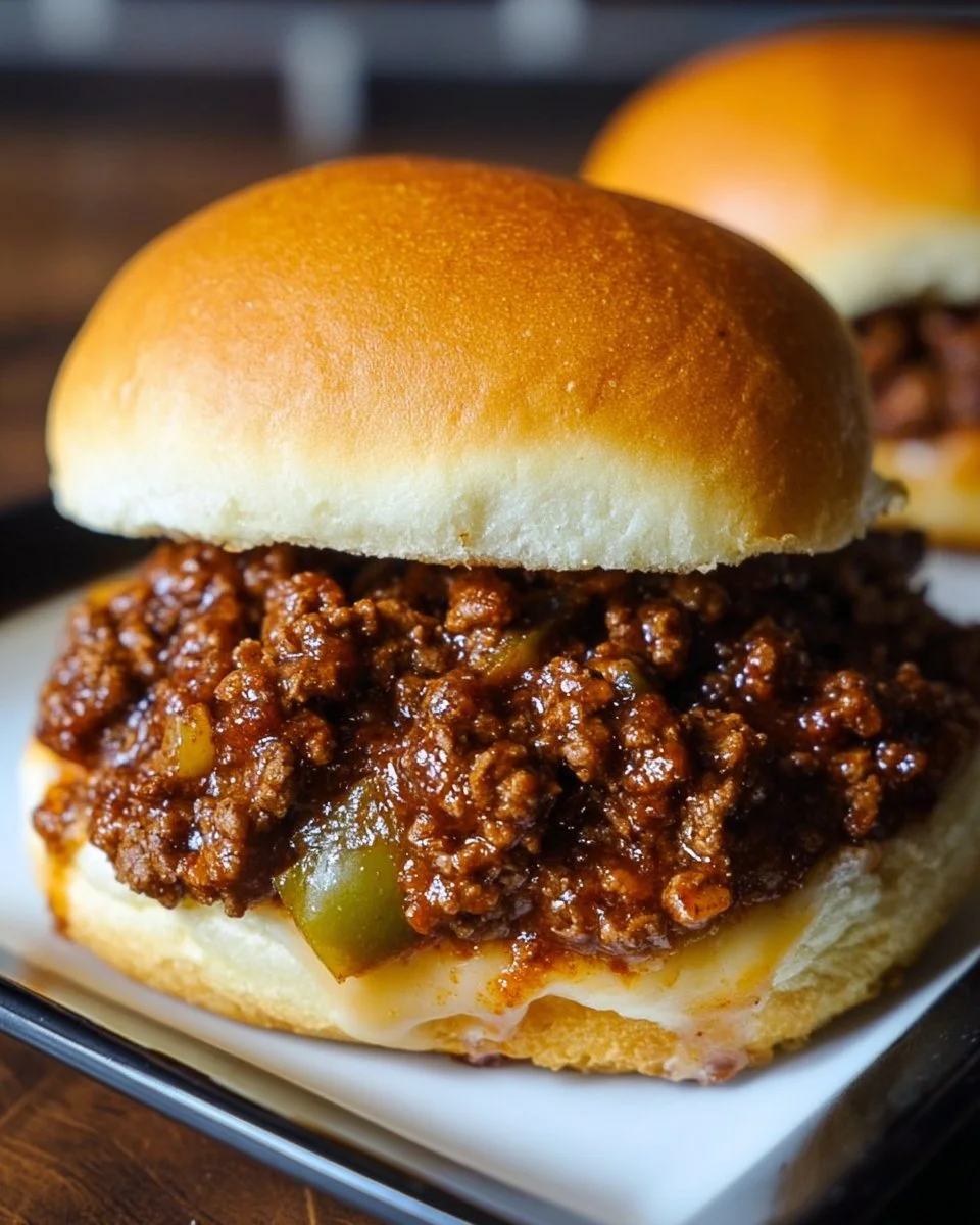 Gordon Ramsay-inspired sloppy joes served on a bun with toppings.
