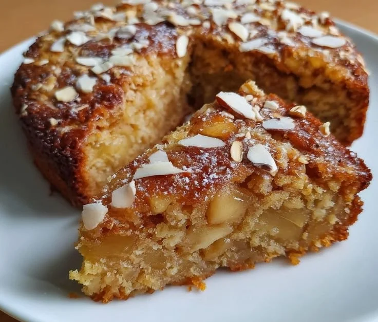 Healthy Oatmeal Apple Cake with fresh apples and oats