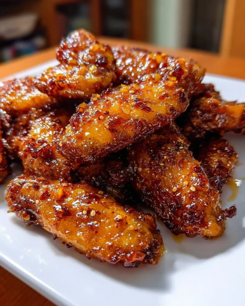 Delicious brown sugar pineapple wings served on a plate