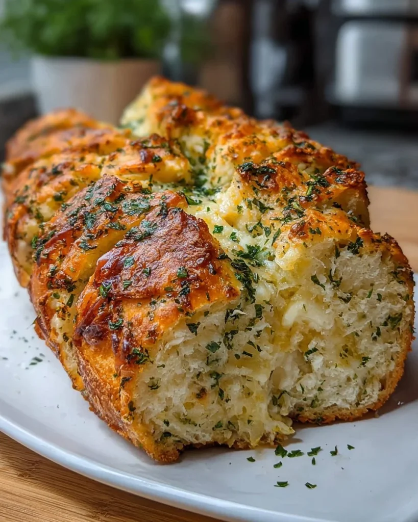 Delicious Italian herbs and cheese bread fresh out of the oven
