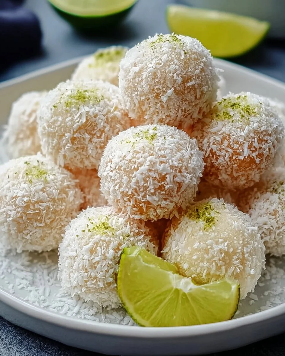 Delicious no-bake margarita balls ready to serve at a party.