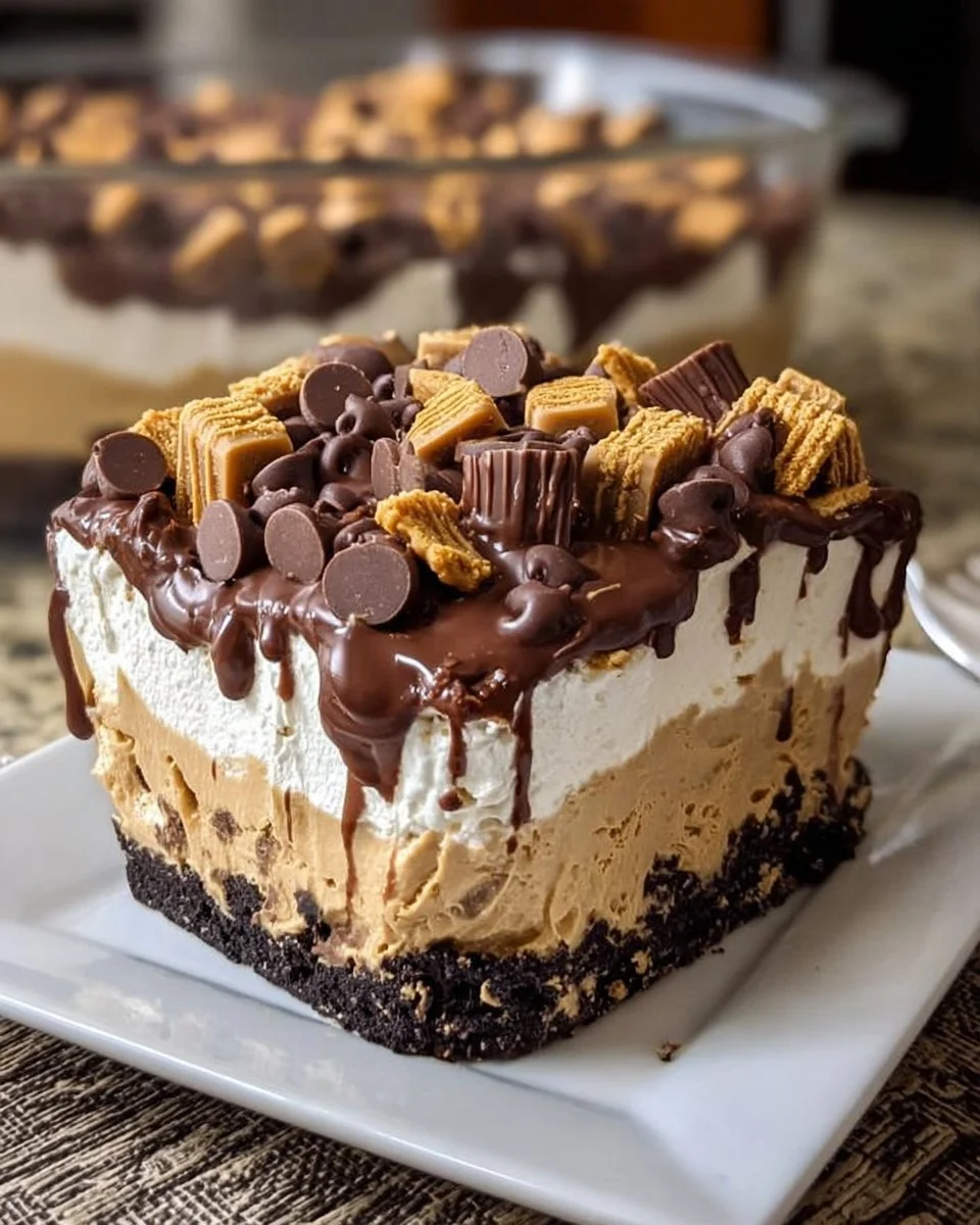 Delicious no-bake peanut butter chocolate mousse dessert in a glass
