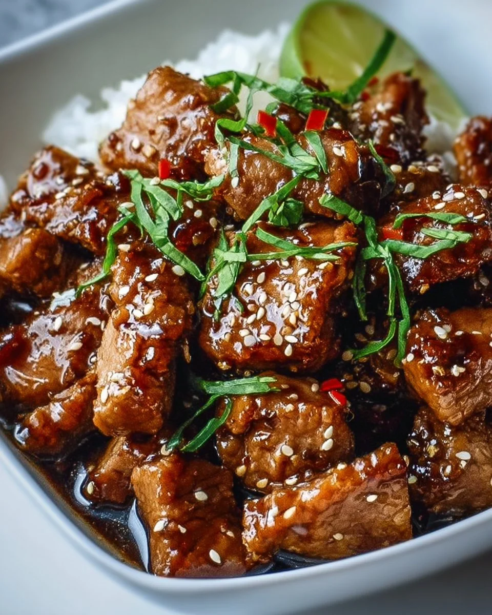 Savory slow cooker pork with garlic and ginger for a tender, flavorful dish