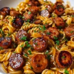sticky honey garlic sausage pasta skillet 2026 03 18 160008 819x1024 1