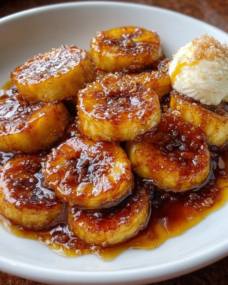 Deliciously caramelized bananas served on a plate