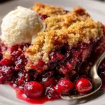 Delicious Crispy Cranberry Cobbler with a golden crust and juicy cranberry filling