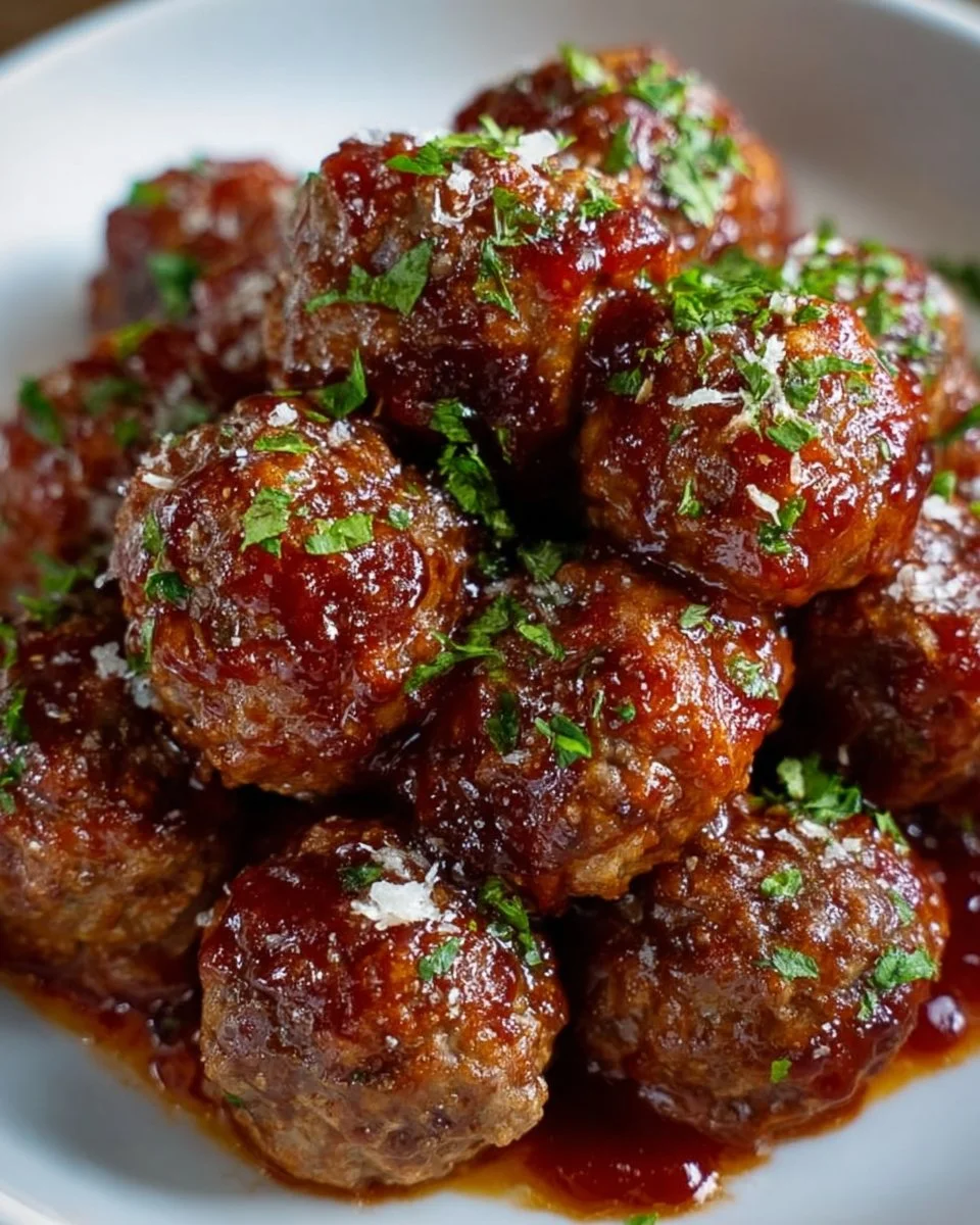 Delicious easy Crockpot meatballs in a slow cooker