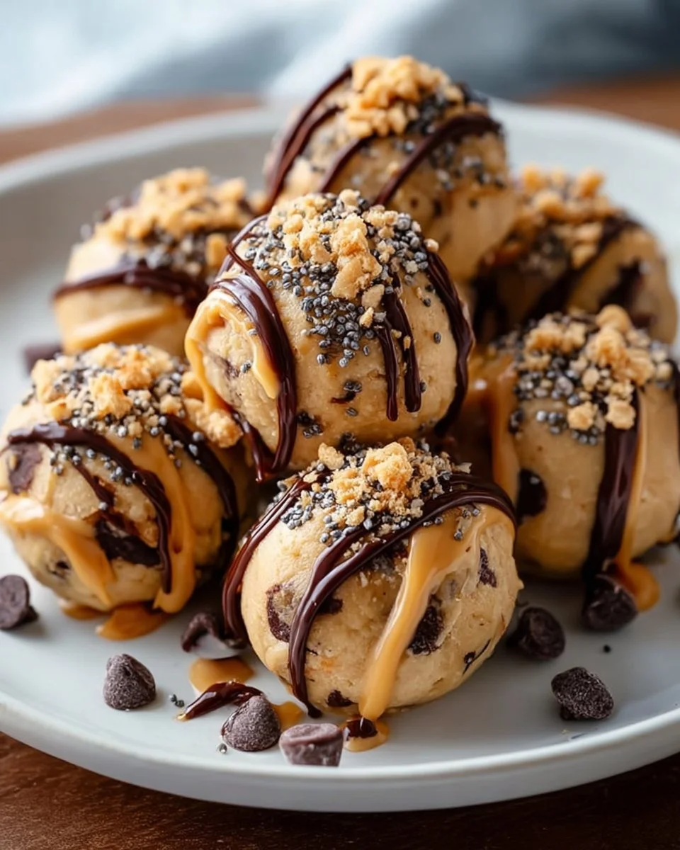 High protein frozen peanut butter Greek yogurt bites in a bowl.