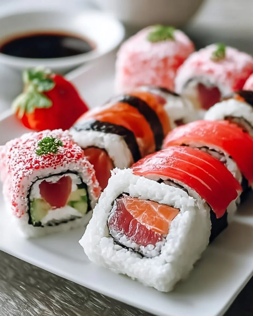 Homemade sushi rolls with fresh ingredients and presentation on a bamboo mat.