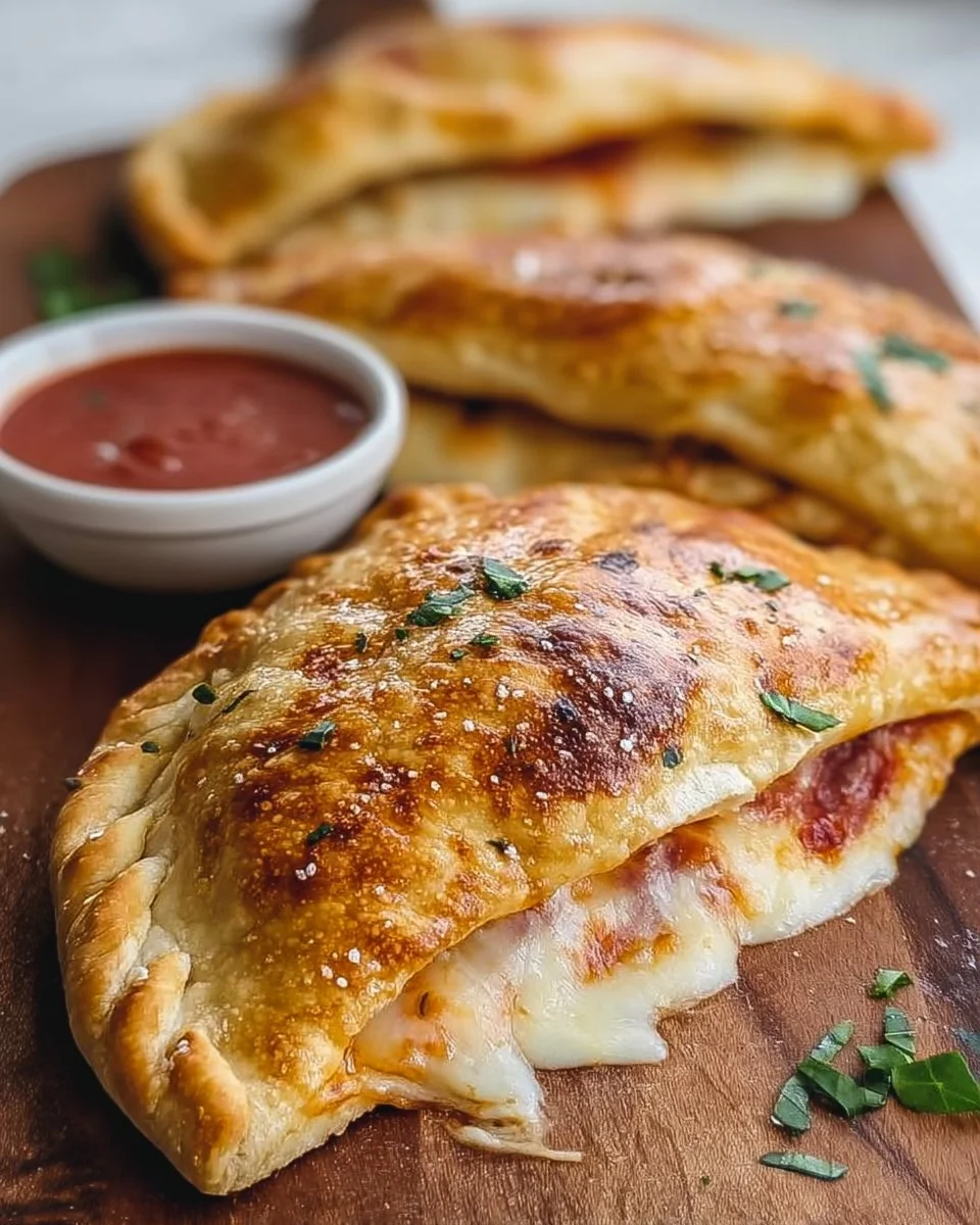 Homemade sourdough calzone filled with cheese and vegetables.