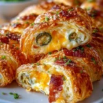 Crispy jalapeño popper twists fresh from the oven, filled with cheese and spices.