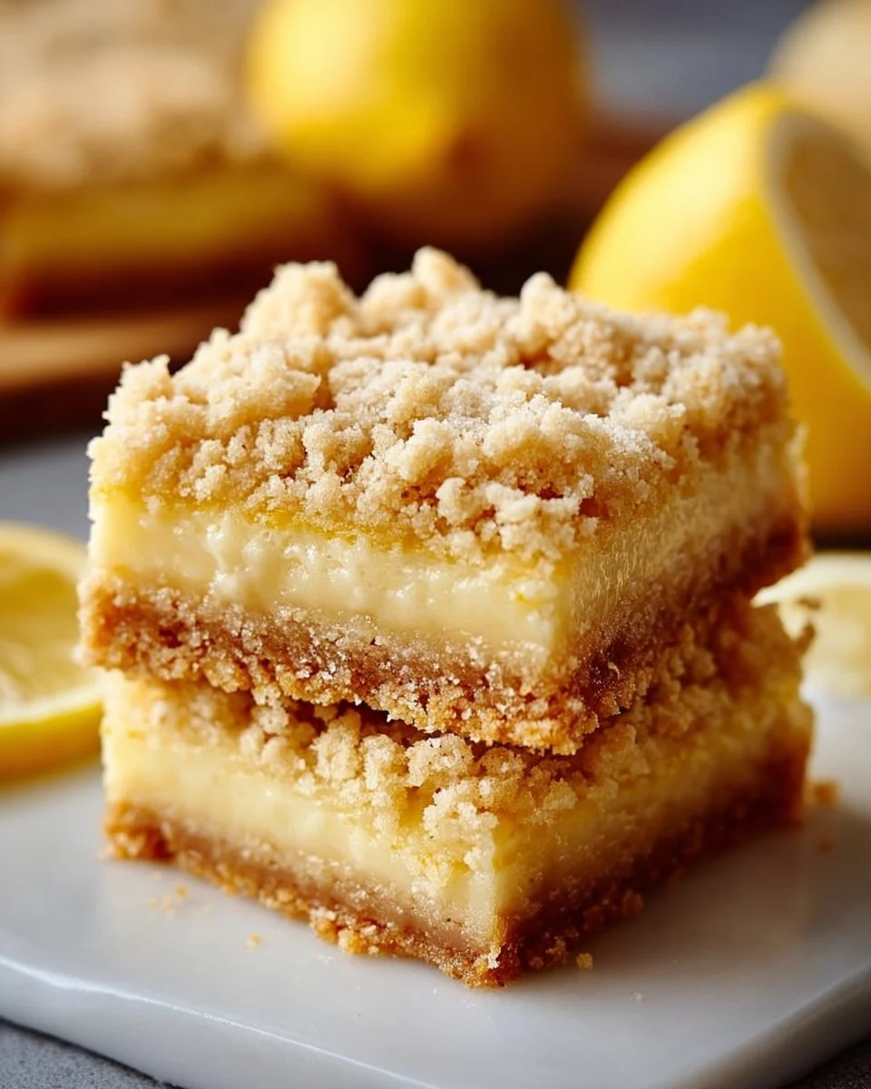 Delicious lemon crumb bars with a crust and lemon filling