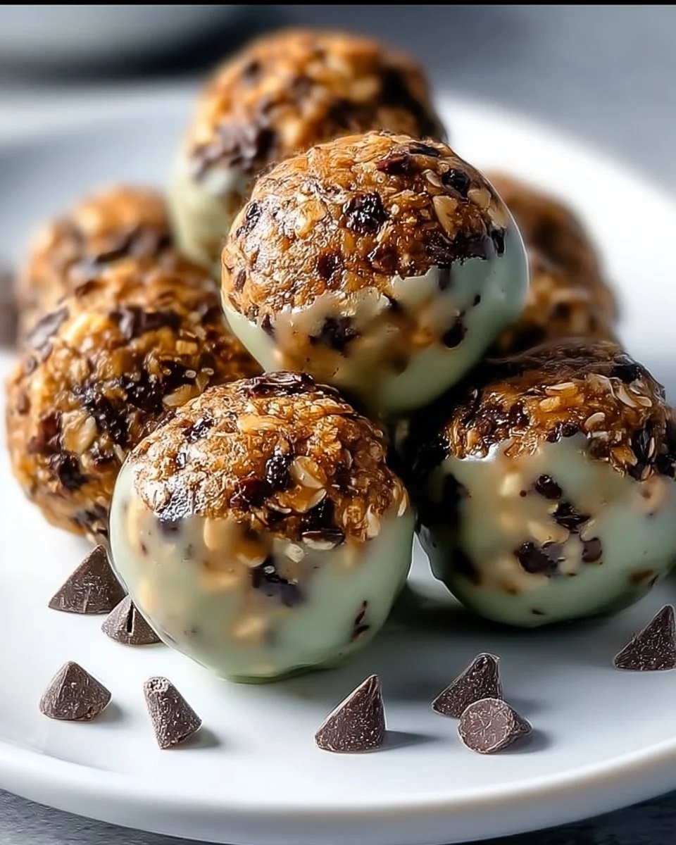 Mint chocolate chip protein balls packed with flavor and nutrition