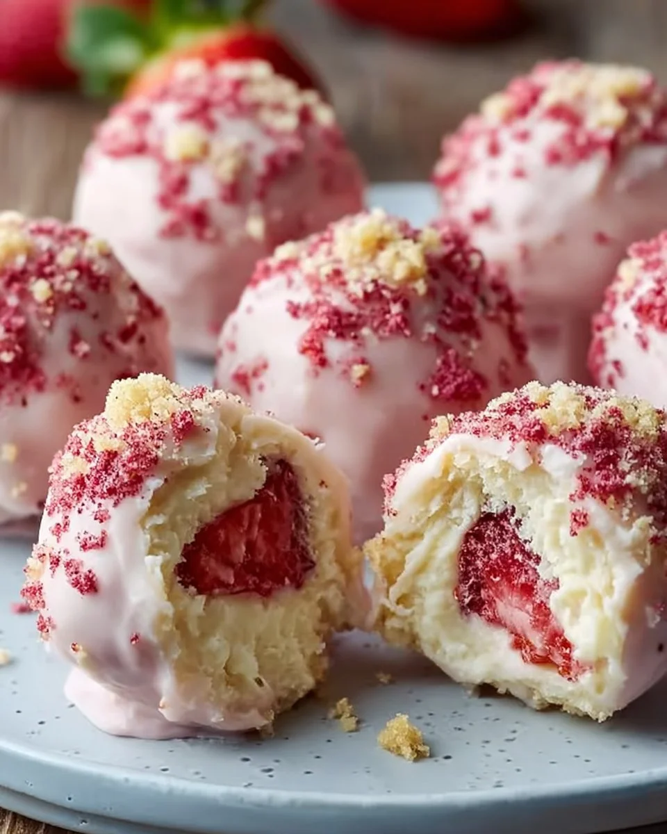 Delicious Strawberry Shortcake No-Bake Balls - easy dessert recipe