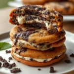 Delicious homemade brown butter Oreo cookies on a plate