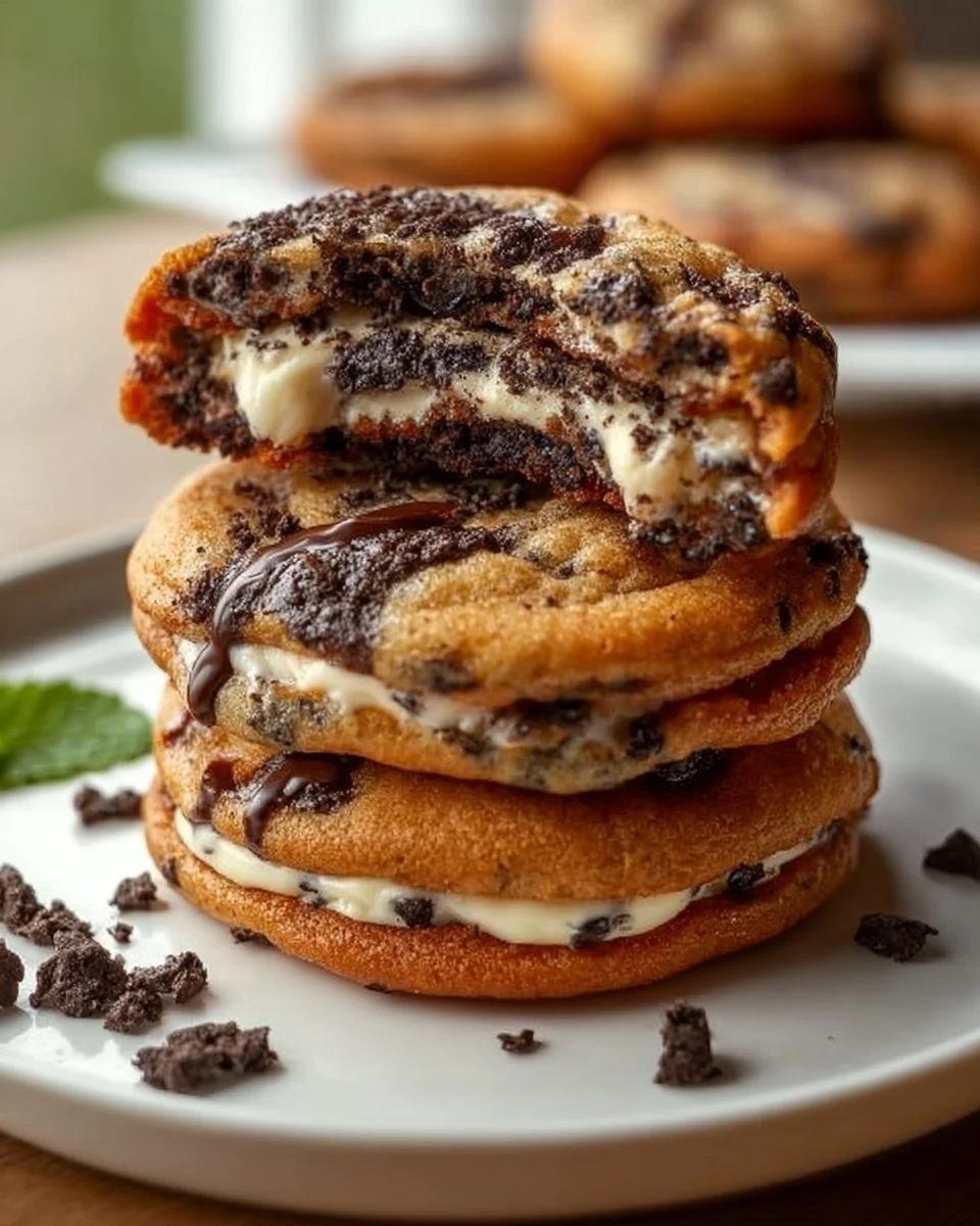 Delicious homemade brown butter Oreo cookies on a plate