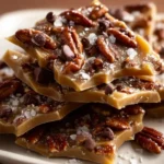 Delicious butter pecan toffee bark with rich caramel and crunchy pecans