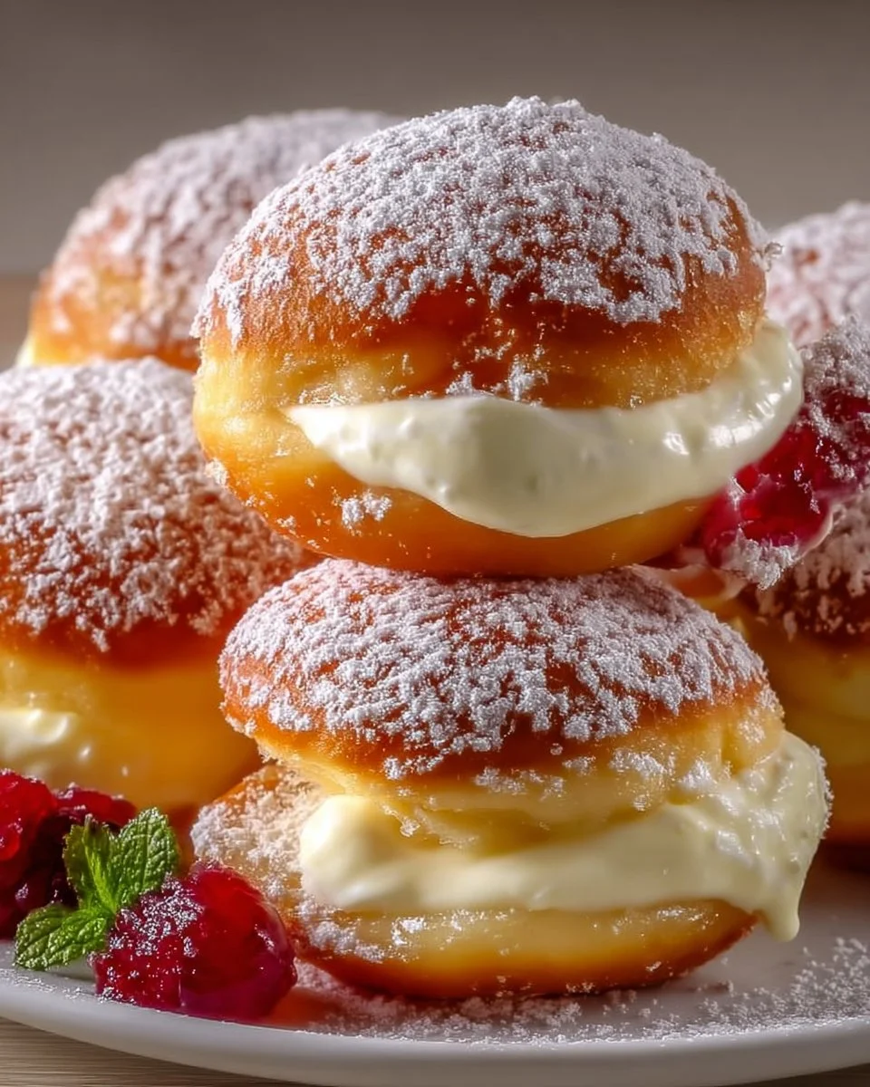 Delicious cheesecake stuffed donuts dessert recipe