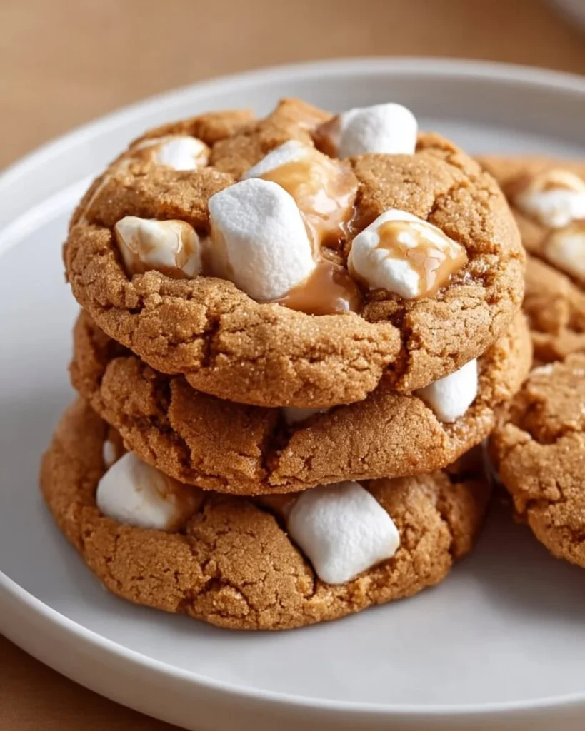 Gluten-free peanut butter marshmallow cookies on a plate